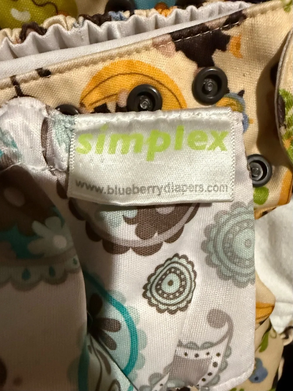 Simplex Blueberry Kids Cloth Diaper Covers - Turquoise, Gray, Yellow & Cream Mix
